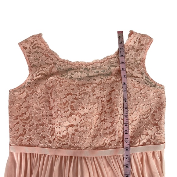 David’s Bridal Bellini Pink Peach Lace Bridesmaid Dress Size 18 - Picture 9 of 11
